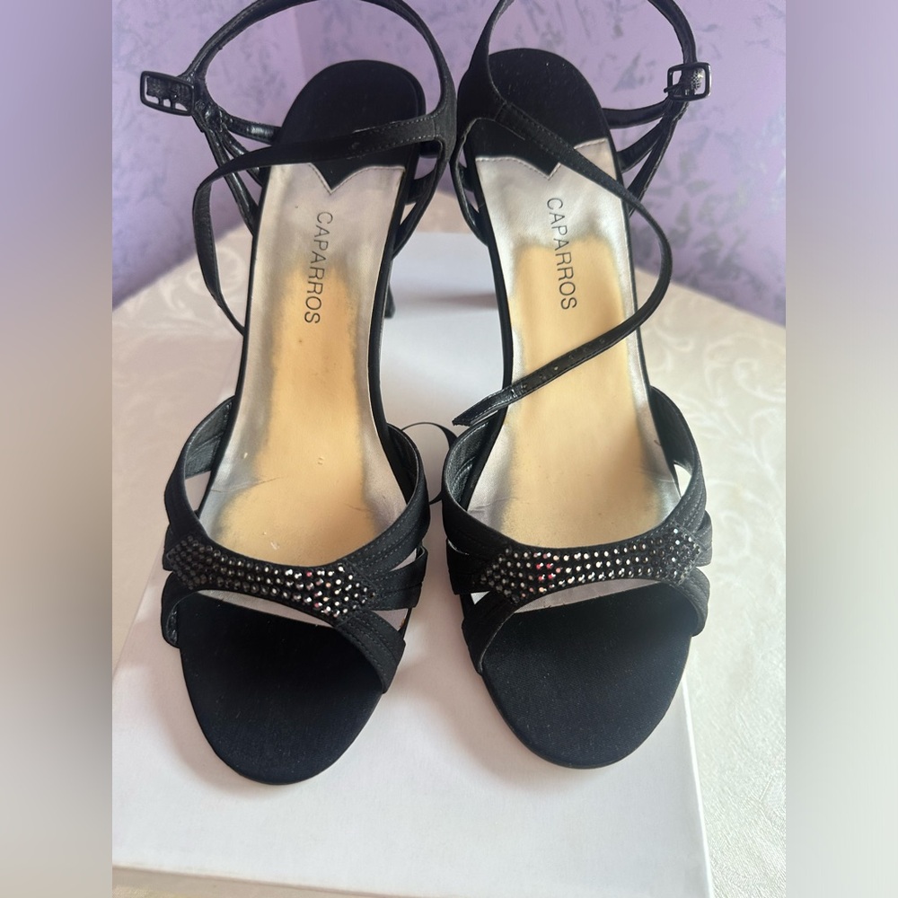 Caparros Black Crystal Sandals Size 9.5